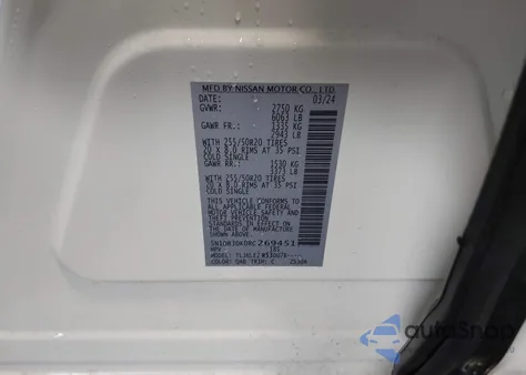 2024 Nissan Pathfinder Platinum 4Wd from USA, damaged, VIN 5N1DR3DK0RC269451